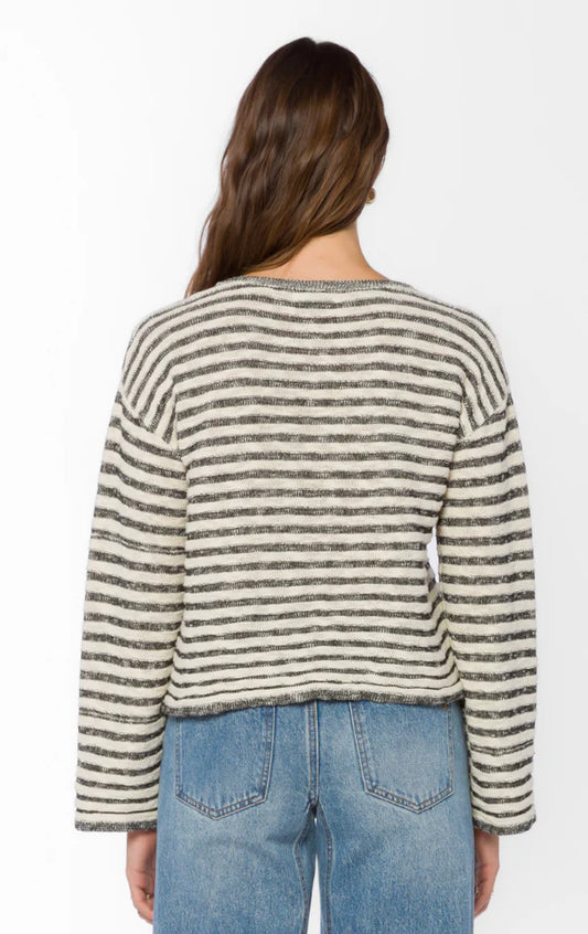 Parker Long Sleeve Sweater - Black Ivory