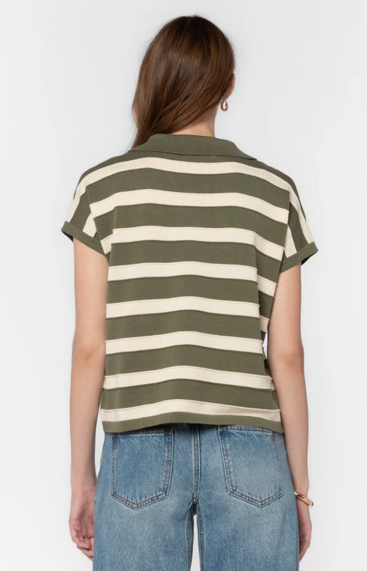 "Annabelle" Short Sleeve Sweater - Burnt Olive