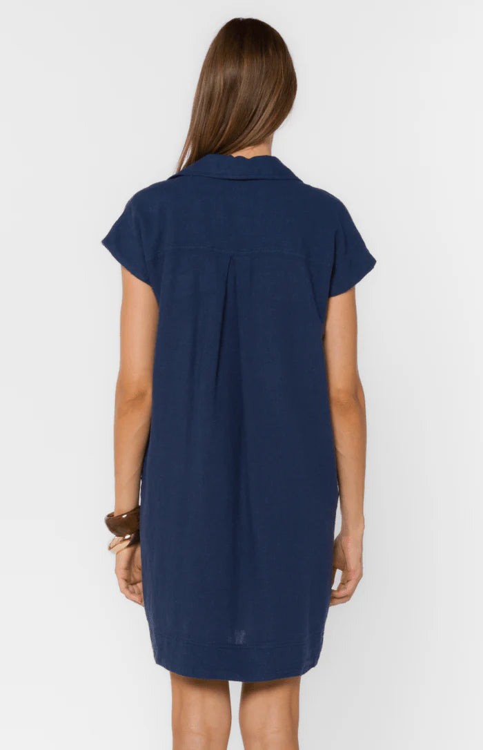 Deanna Short Sleeve Utility Dress - French Navy