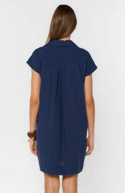 Deanna Short Sleeve Utility Dress - French Navy