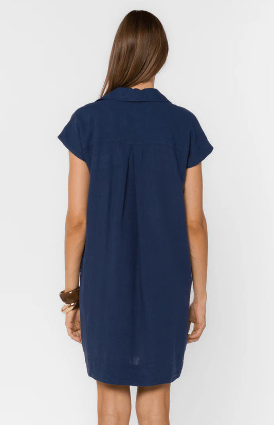 Deanna Short Sleeve Utility Dress - French Navy