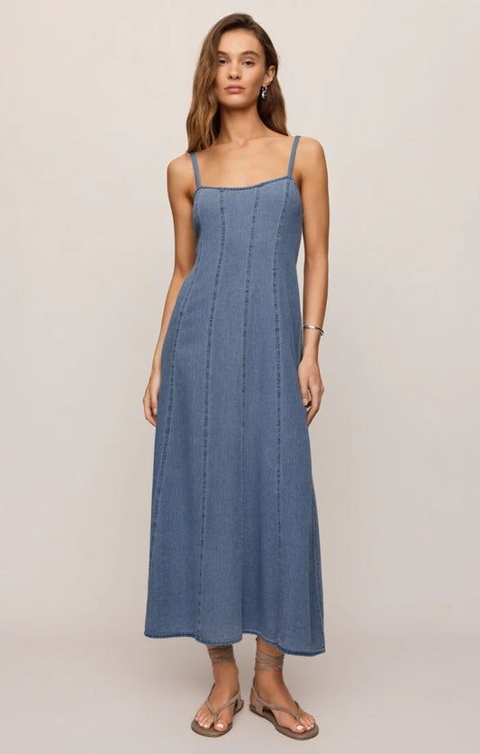 Leonora Indigo Midi Dress