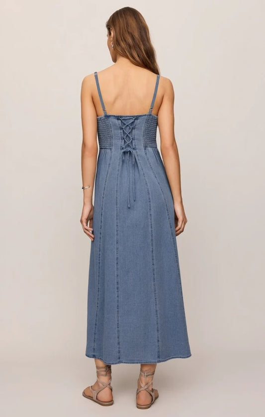 Leonora Indigo Midi Dress