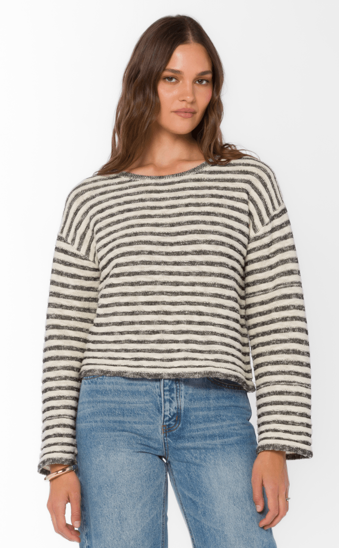 Parker Long Sleeve Sweater - Black Ivory