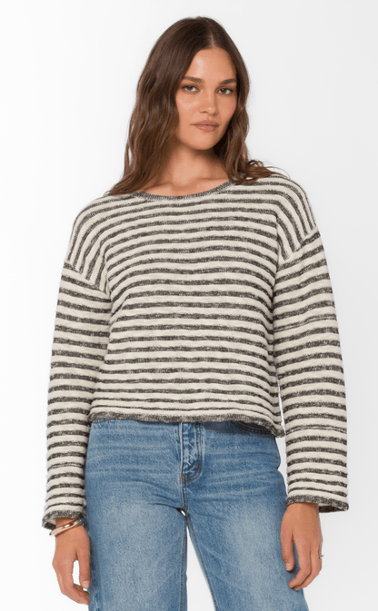 Parker Long Sleeve Sweater - Black Ivory