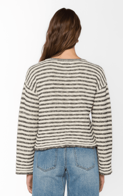 Parker Long Sleeve Sweater - Black Ivory